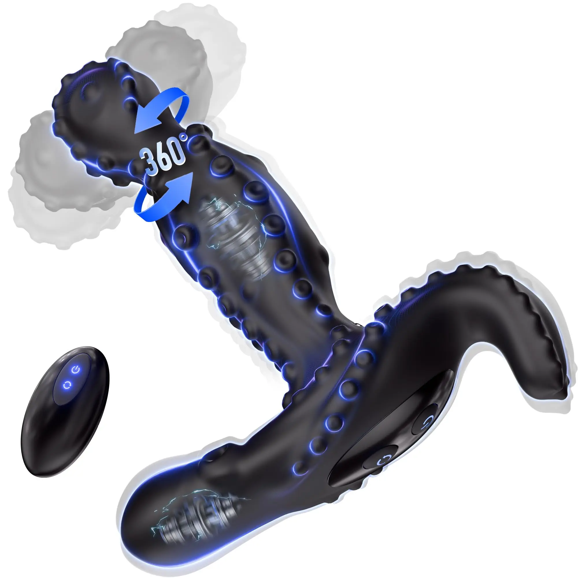 Joyoxia 360 Rotating Prostate Massager Anal Vibrator for Men Remote Control Vibrating Butt Plug Adults Sex Toys for Gay Women