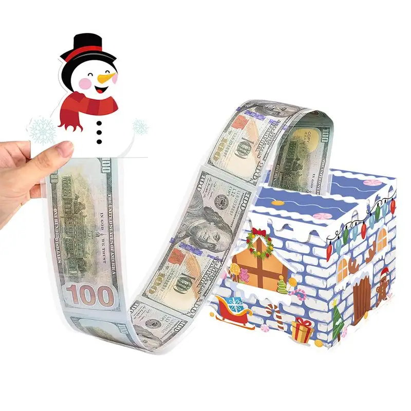 

Christmas Cash Box Paper Christmas Money Box With Transparent Bags Christmas Party Decor Supplies Creative Decorative Cash Pull