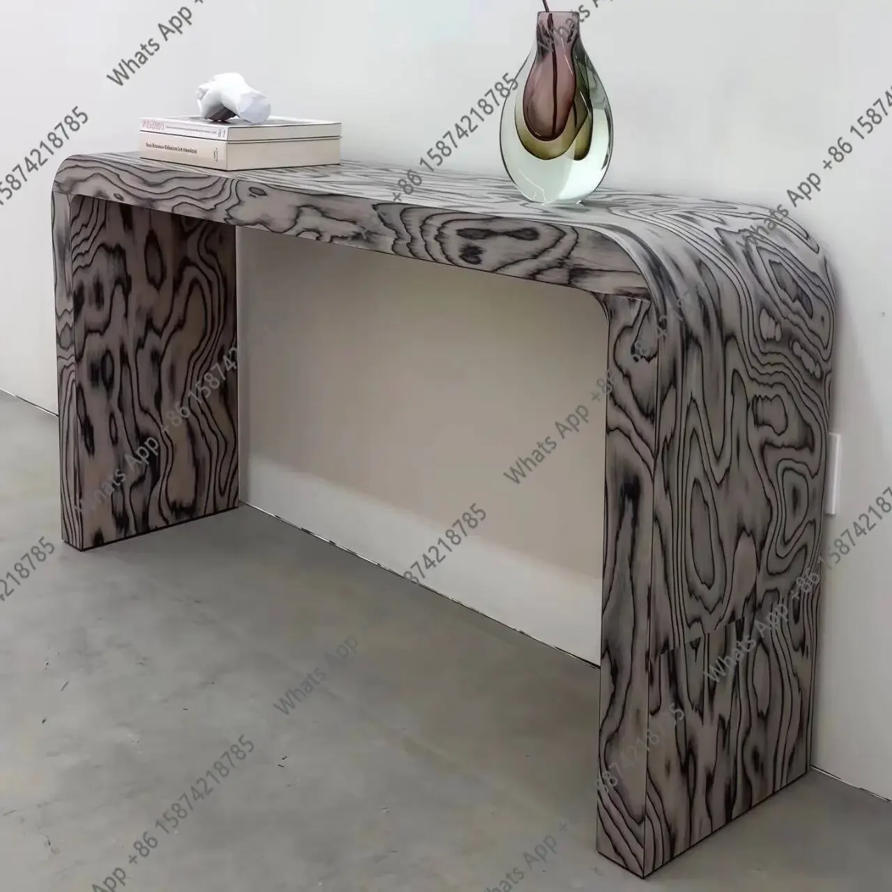K Medieval Style Solid Wood Entrance Table, Modern Designer Living Room Entry End View Table, High-end Art Plan