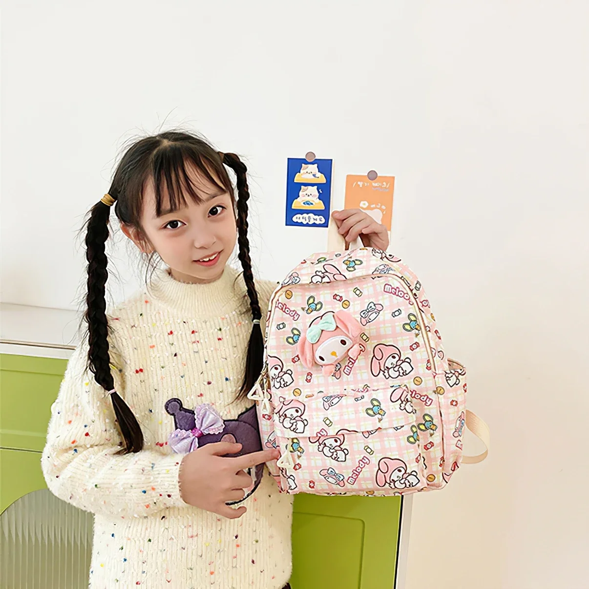 New Sanrio Cartoon Children's Backpack Primary School Students Spine Protection Print Backpack for Kindergarten Gift For Childs