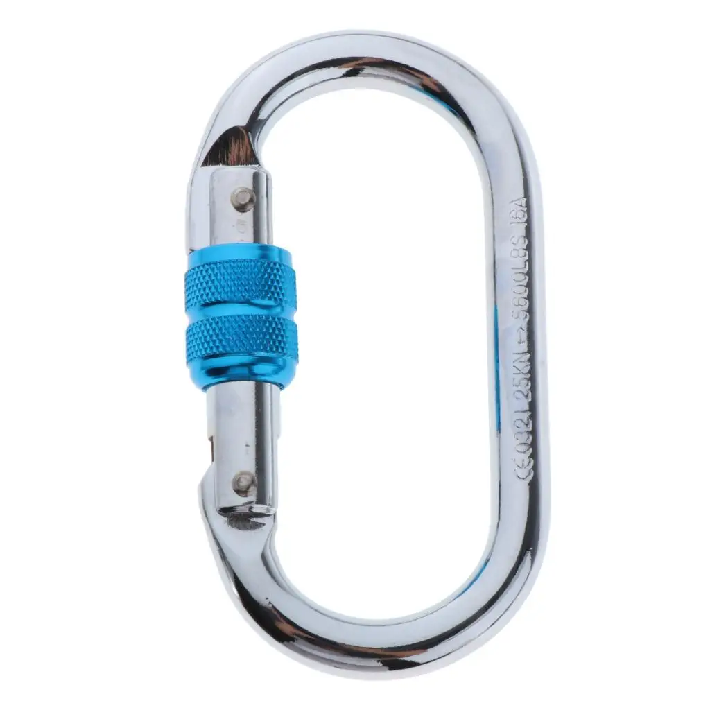 25KN Aluminum Screw Locking Carabiner O-Ring Key Chain Clip Snap Hook for Clibming Yoga Hammock Swing Camping Hiking