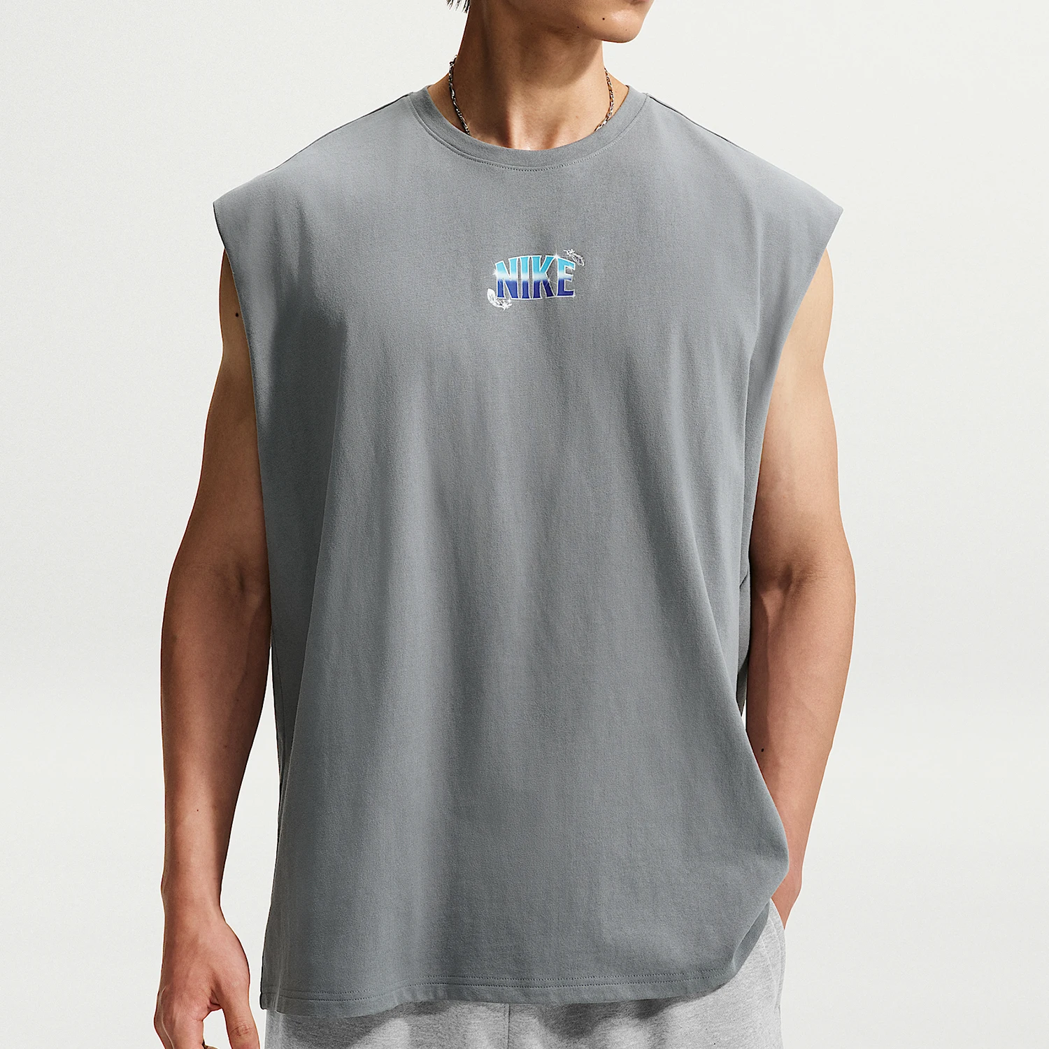 Nike genuine men's printed pattern round neck pullover sleeveless vest T-shirt IW1197-065