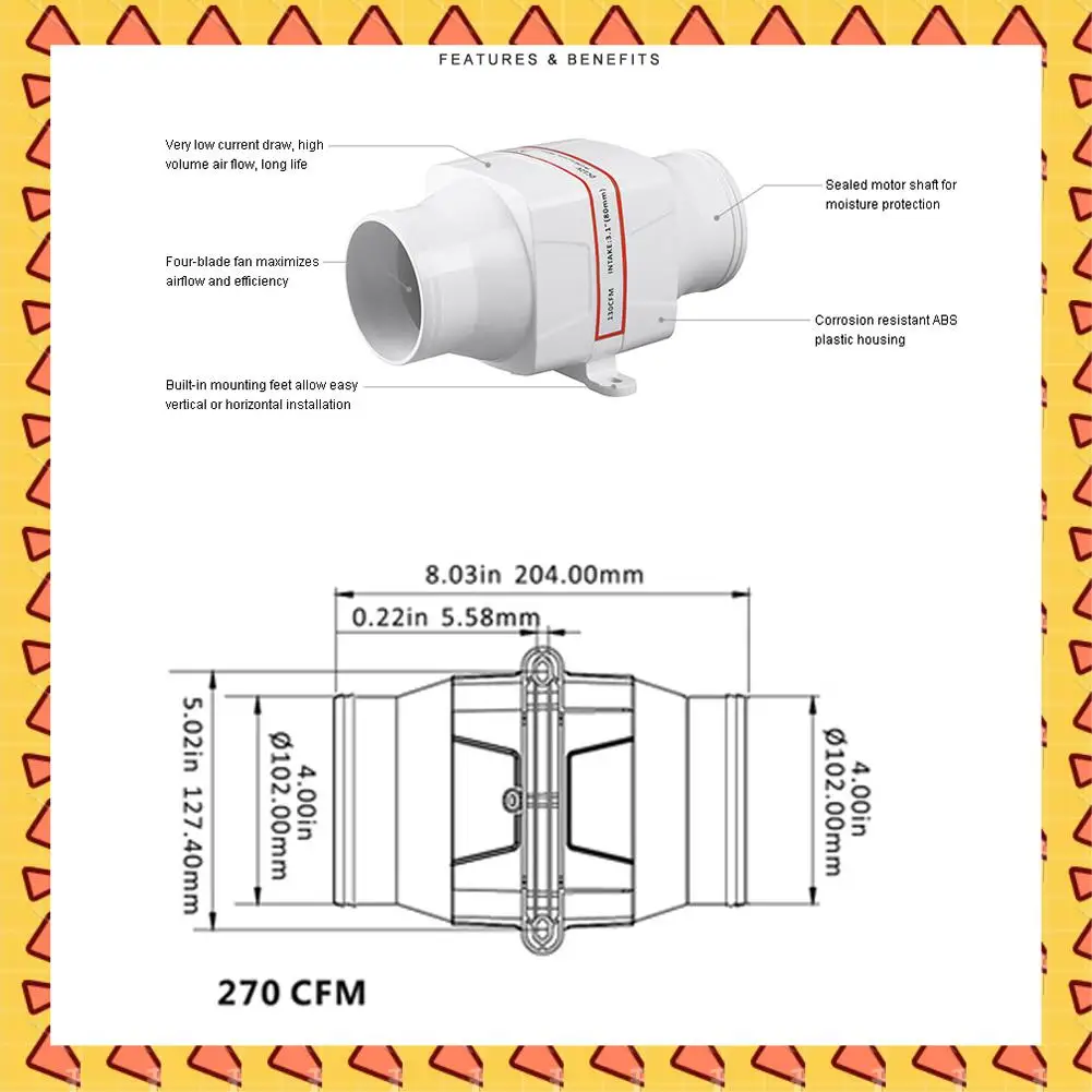 

A008 12V DC Fan RV Yacht Battery Ventilation Exhaust Fan 4 Inch Fan Room Car Yacht Fan