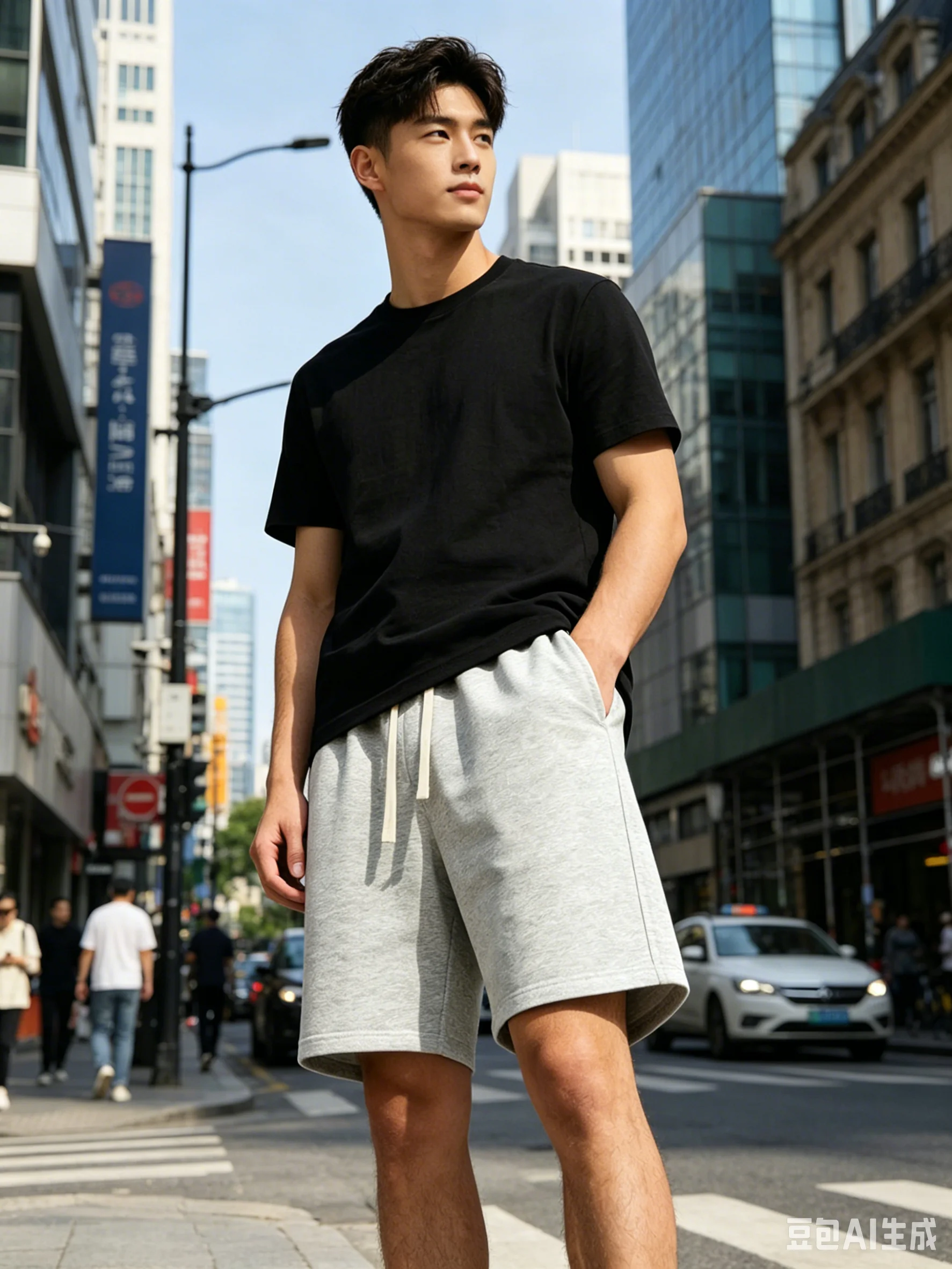 

Men Casual Shorts Soft Fabric Elastic Waist Drawstring Shorts For Men Summer Beach Daily gym shorts men clothing