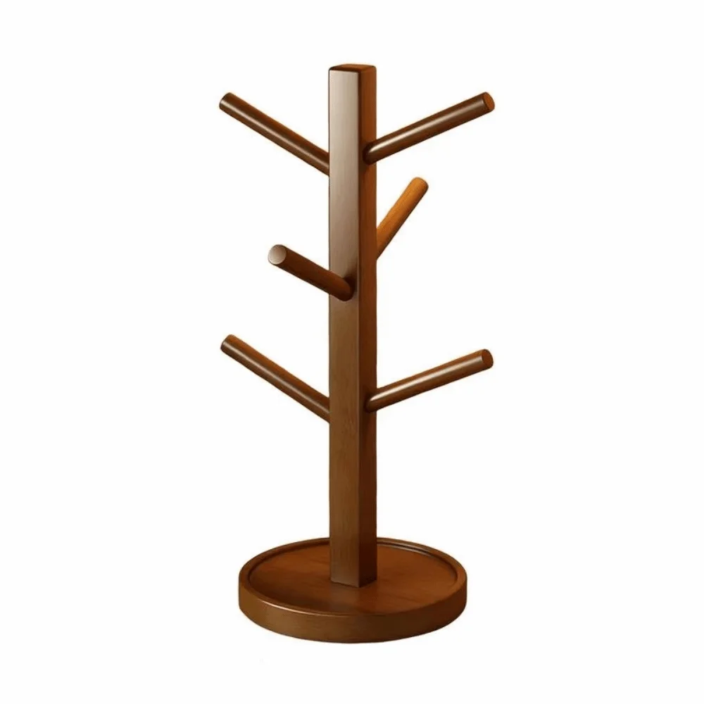 Tree Shape Coffee Mug Holder Decorative Space Saving Mug Hanging Display Rack with 6 Hooks Compact Cup Rack Party
