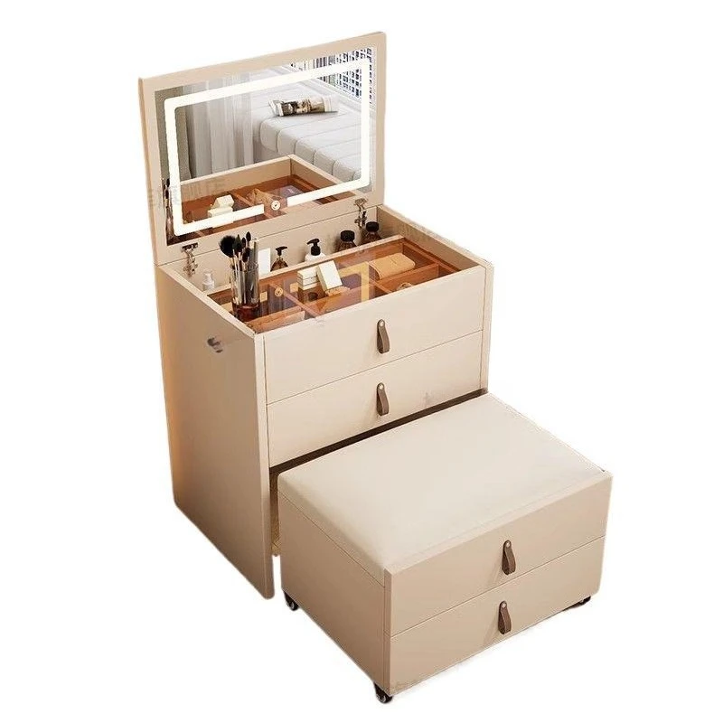 

Solid wood dresser, bedroom, household dressing table, bedside table, integrated small flip cover, makeup table, stool, chest c