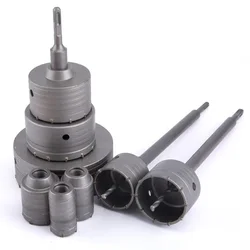 SDS Plus Electric Hammer Wall Hollow Stone Concrete Alloy Perforated Conditioner Installation Drilling 30-160mmConcrete Hole Saw