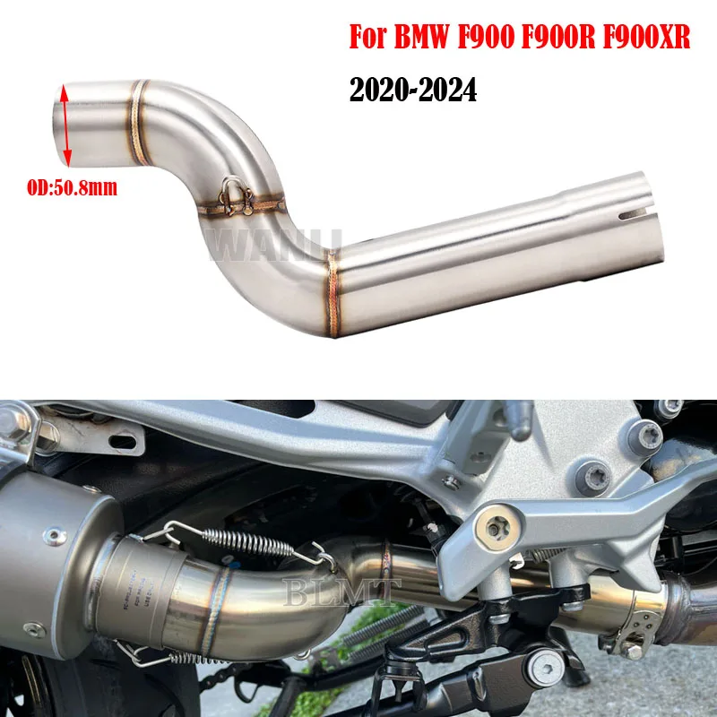 Motorcycle Exhaust Modified Muffler Escape Moto Tube Middle Link Pipe Slip On For BMW F900 F900R F900XR 2020 - 2024