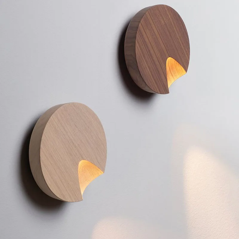 Modern simple led round wall lamp creative light and shadow living room background wall stairs room side atmosphere engine