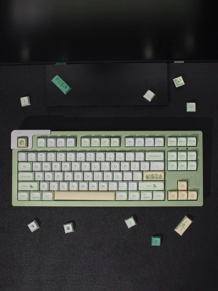 Imagem -05 - Teclado Mecânico Botânico Keycaps Xda Verde 142 Teclas Pbt Tintura Sublimação Gk61 Anne Pro Jogo de Varmilo