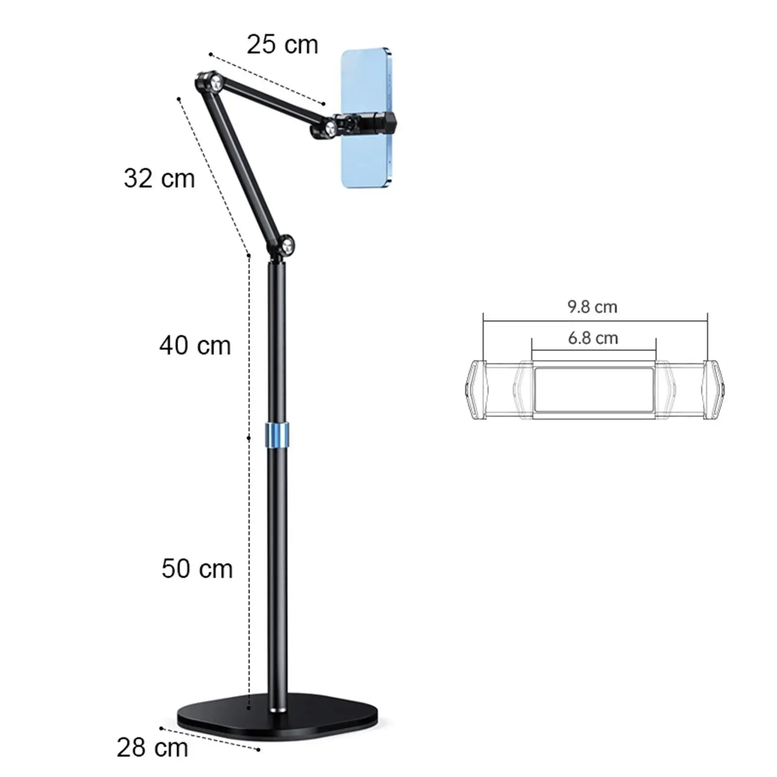 

Tablet Floor Stand Portable 360 Degree Rotating for All Cell Phones Tablet Stand Holder Universal Aluminum Alloy