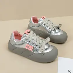 Damskie buty sportowe na platformie Wygodne i oddychające buty ze sznurowaniem krzyżowym Płócienne buty z okrągłą główką na średnim obcasie Płaskie buty2024