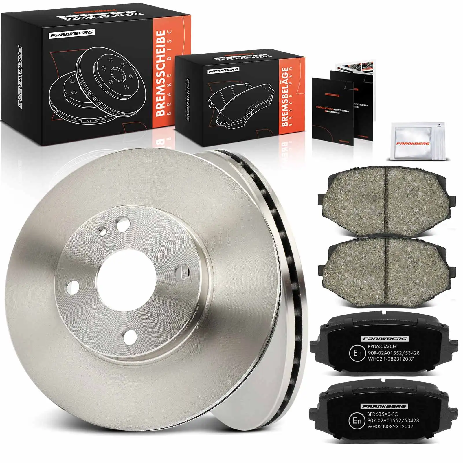 Frankberg 2x Bremsscheiben 4x Bremsbeläge Vorderachse für Mazda MX-5 I MX-5 II NB 1.6L 1.8L 1994-2005 NCY53323Z NAY53323ZB