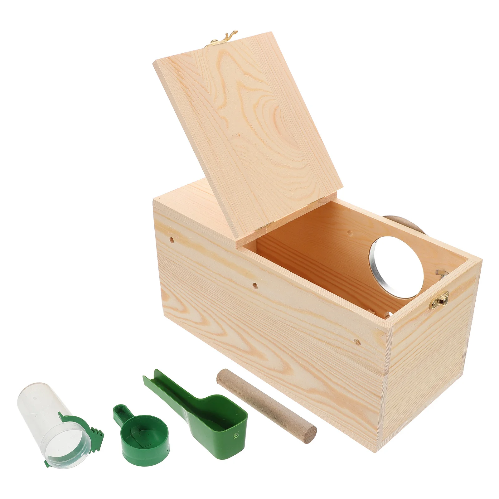 

1 Set Parakeet Breeding Cage Wooden Nesting Box Natural Solid Wood Bird House Detachable Safe For Budgie Conure Cockatiel Small