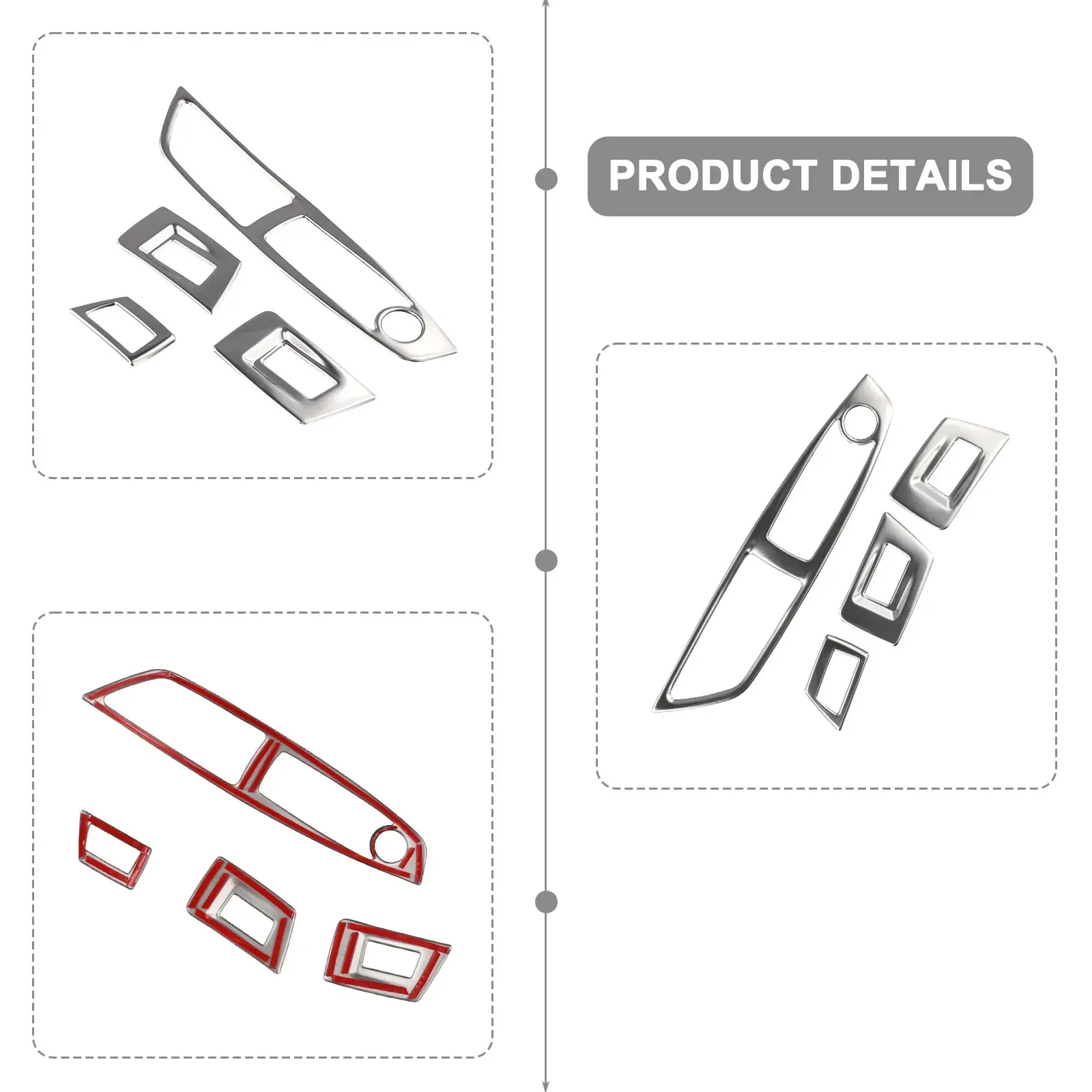 

Car Door Trim Button Cover Trim Car Interior Upgrade Chrome Material Elegant Design Long-lasting Performance For BMW F11