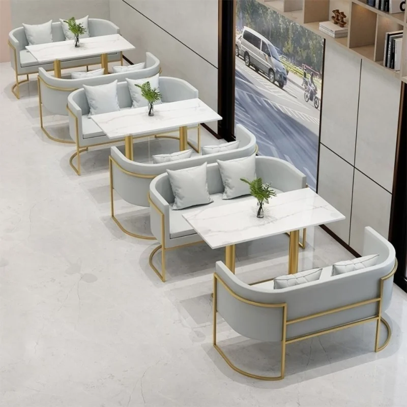 

Custom. Milk tea shop Leisure Bar coffee shop booth hair salon beauty nail rest area cheap sofa table and chair set