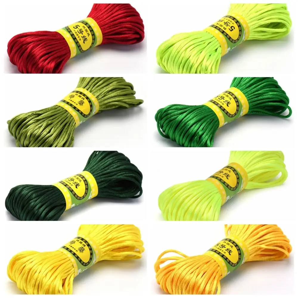 Portable 20M Chinese Knot Rope Multi-colored Nylon Hand Knitting Rope 2.5 MM DIY Nylon Braided Cord Women