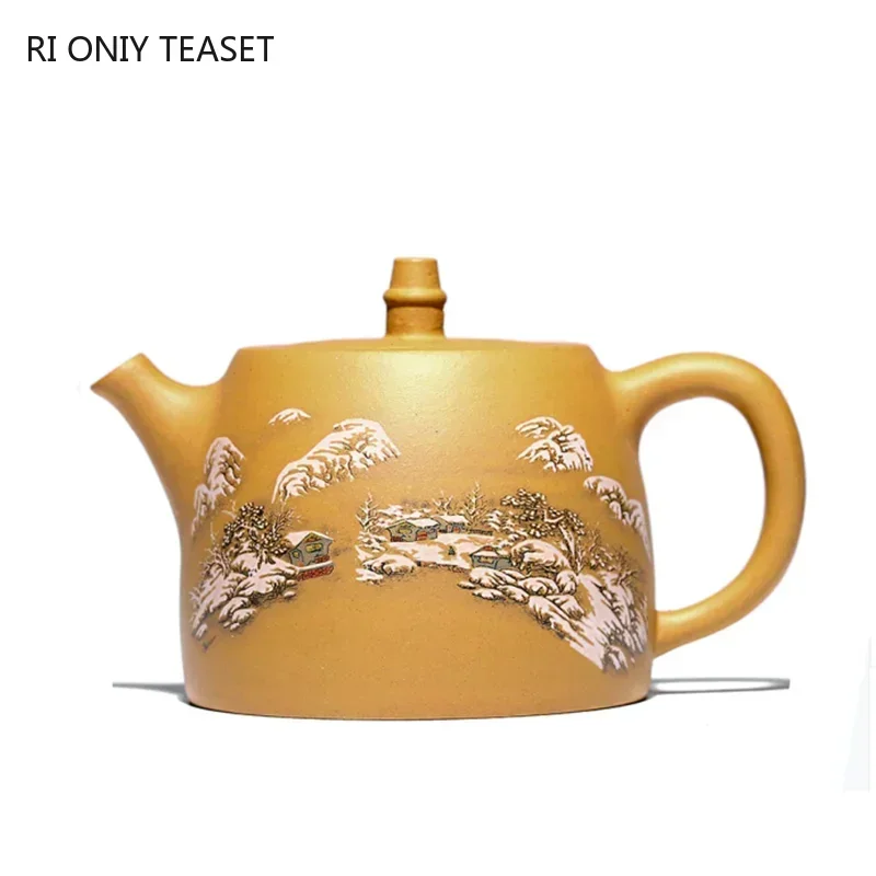 490ml Yixing Purple Clay Tea Pot Large Capacity Handmade Raw Ore Section Mud Teapots Classic Zisha Kettle Chinese Tea Set