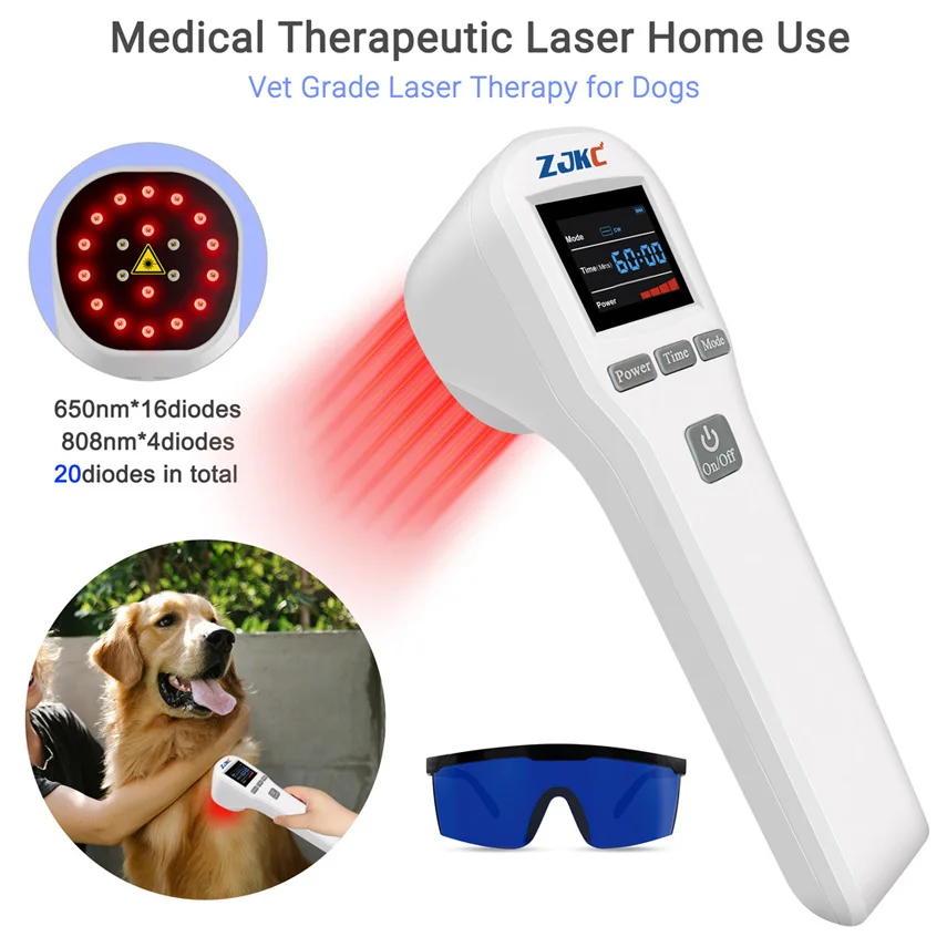 

ZJKC 880mW Cold Laser Therapy for Knees Red Light Infrared Treatment for Pain Relief Shoulders Device 650nmx16+808nmx4