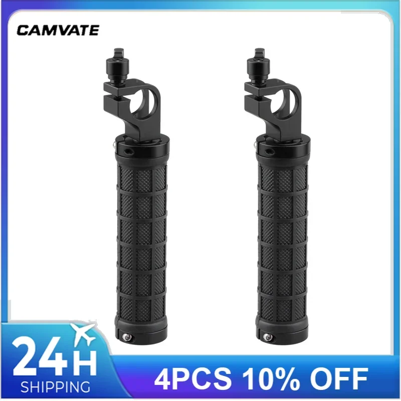 Impugnatura dell'asta della fotocamera in gomma CAMVATE con adattatore per asta da 19mm per fotocamera DSLR supporto per spalla Rig Rod Support System testa del treppiede