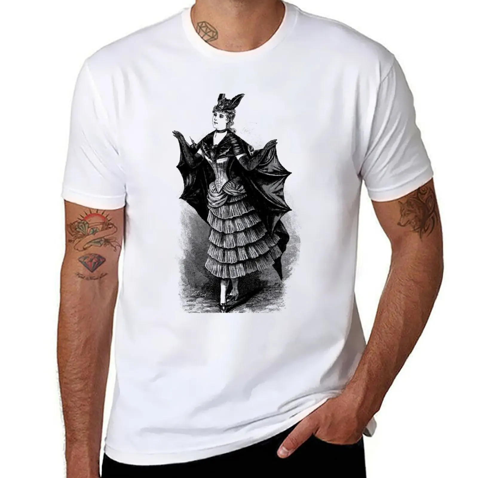 Victorian Bat Girl Costume T-shirt heavyweights sweat mens workout shirts