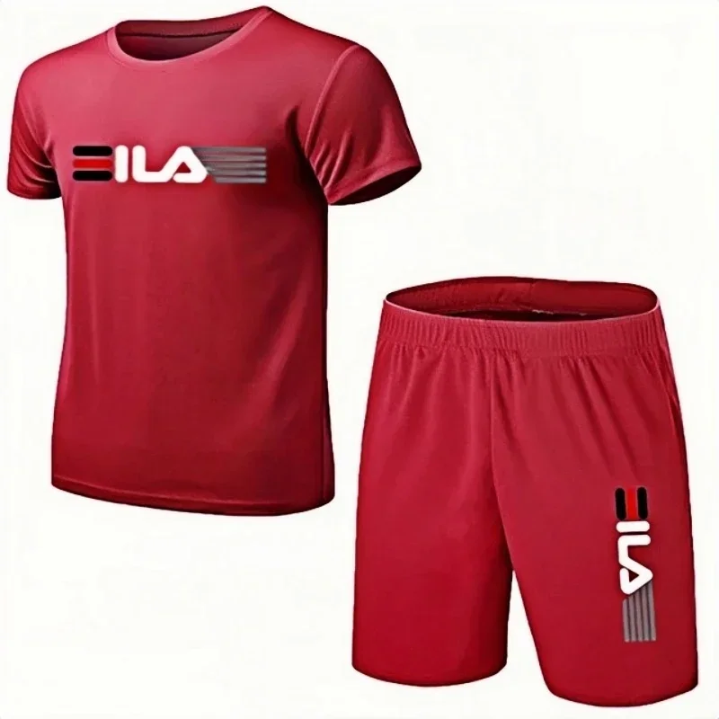 

Summer Men's Fashion Simple Fitness Two-piece Oversized Fashion Short Sleeve and Shorts Sets Size Casual Sportswear Men's Suit