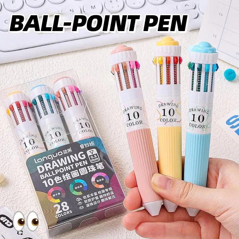 

28 Color Ballpoint Pen 0.8mm Soft Grip Press Multicolor Writing Pen For Drawing School Supplies Stationery