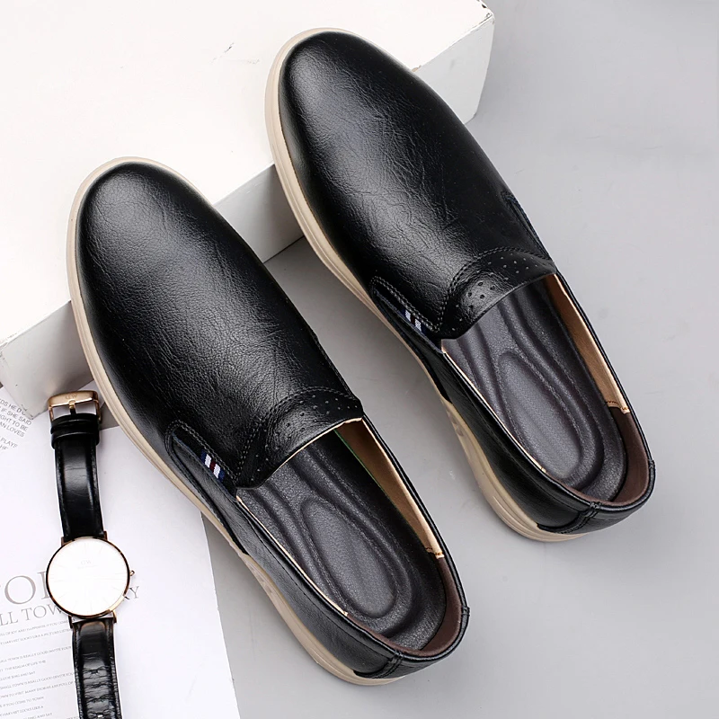 Men Leather Shoes Men Casual Luxury Brand Handmade Penny Loafers Men Slip On Flats Driving Dress Shoes