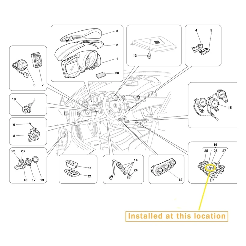 Control Power Window Button Settings Window Lift Switch For Ferrari California