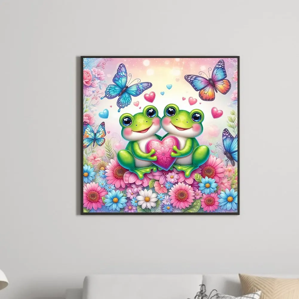 

Diamond Painting Family Cute Frog Flower Full Fairy Dust Diamond Art Crystal Resin Mosaic Painting Kit AB Drill Cross Stitch Set