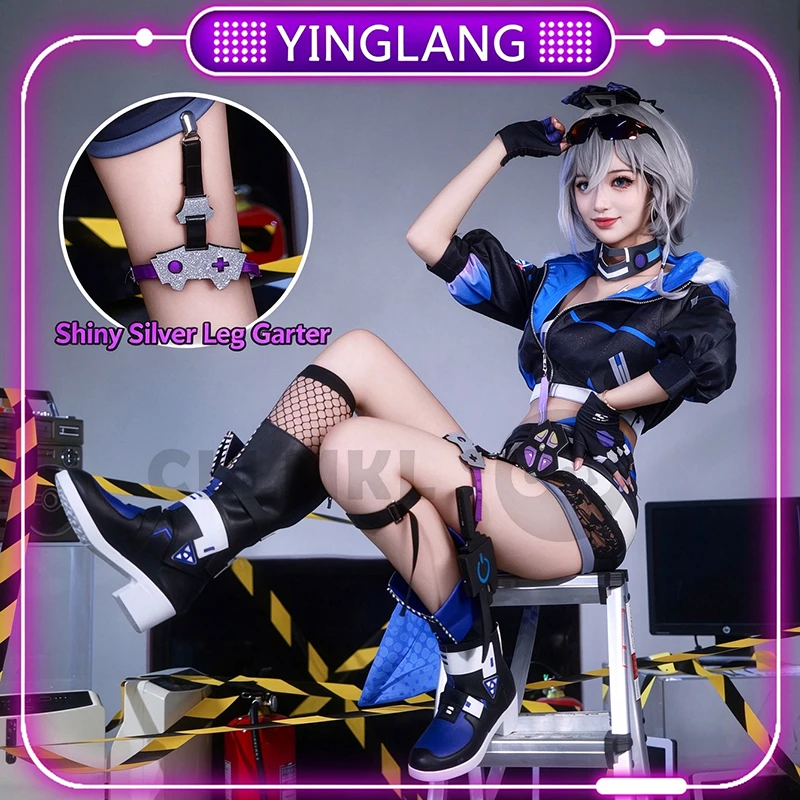 Silver Wolf Full Set Cosplay Costume Game Honkai Start Rail Silver Wolf Cosplay Costumes Wig Outfit Uniform With Accessories