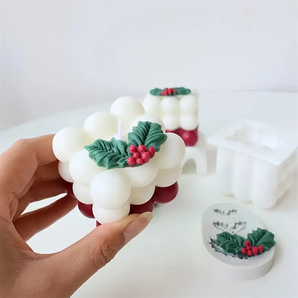 Christmas Holly Leaf Bubble Ca - Candle Making Jelly review and price