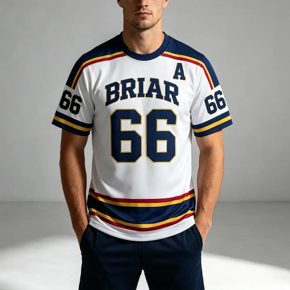 Off Campus Briar University Hockey Jersey Street Vintage DI LAURENTIS 66 Cosplay Uniform Unisex Sport Casual Quick Dry T-shirt
