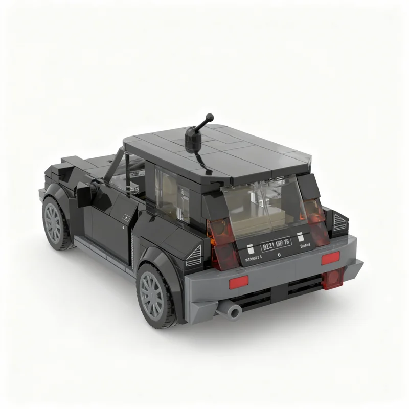 354pcs MOC Renault 5 Turbo 2 Black Model Building Blocks Home Decor Desk Display Shelf Accent Creative Tabletop Gift For Adults