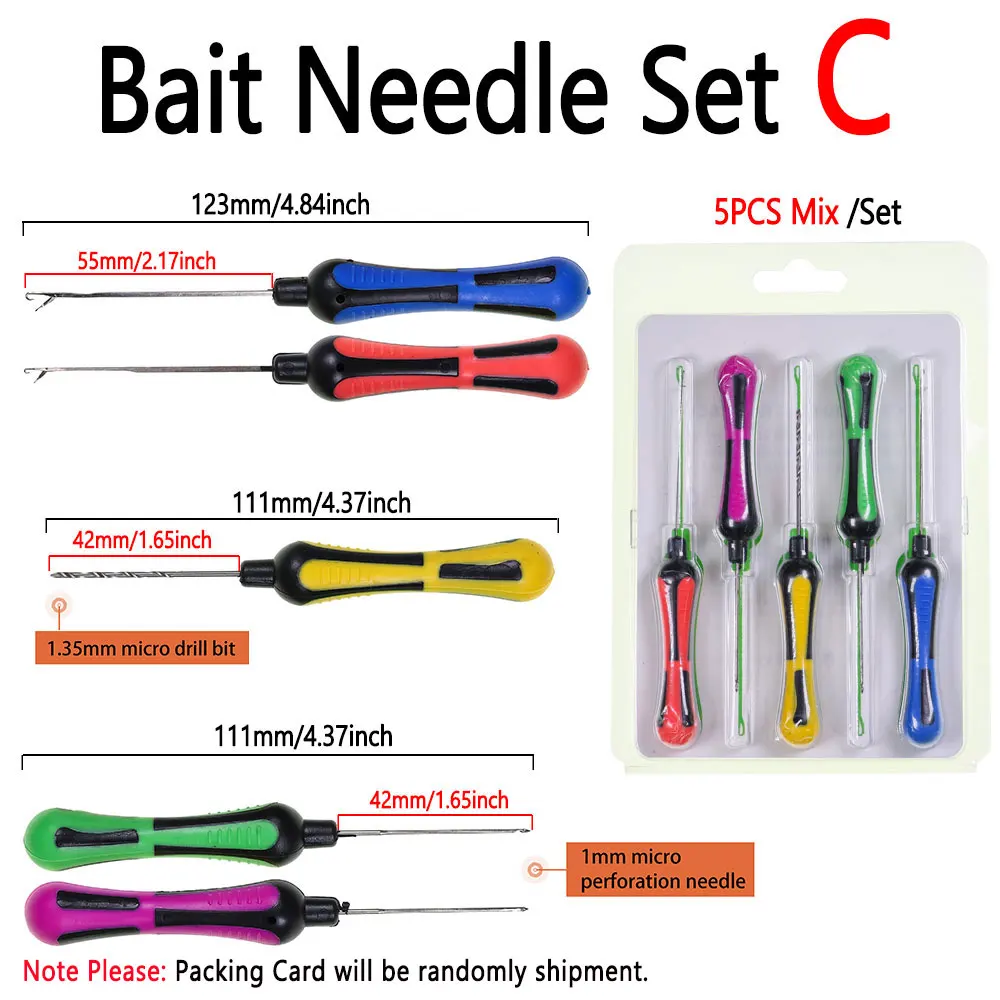 5-teiliges Karpfenangelköder-Nadelset aus Edelstahl, Köderbohrer, Pop-Up-Boilie-Rigs, Spleißnadel, Werkzeug zur Herstellung von Karpfenhakenverbindungen – Detail 4