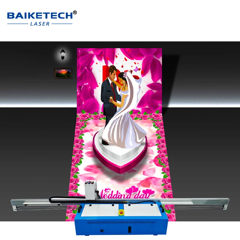 ماكينة طباعة حائط أوتوماتيكية ثلاثية الأبعاد 2 في 1، رأس طباعة ثلاثي DX10، خمسة ألوان، حبر للأشعة فوق البنفسجية