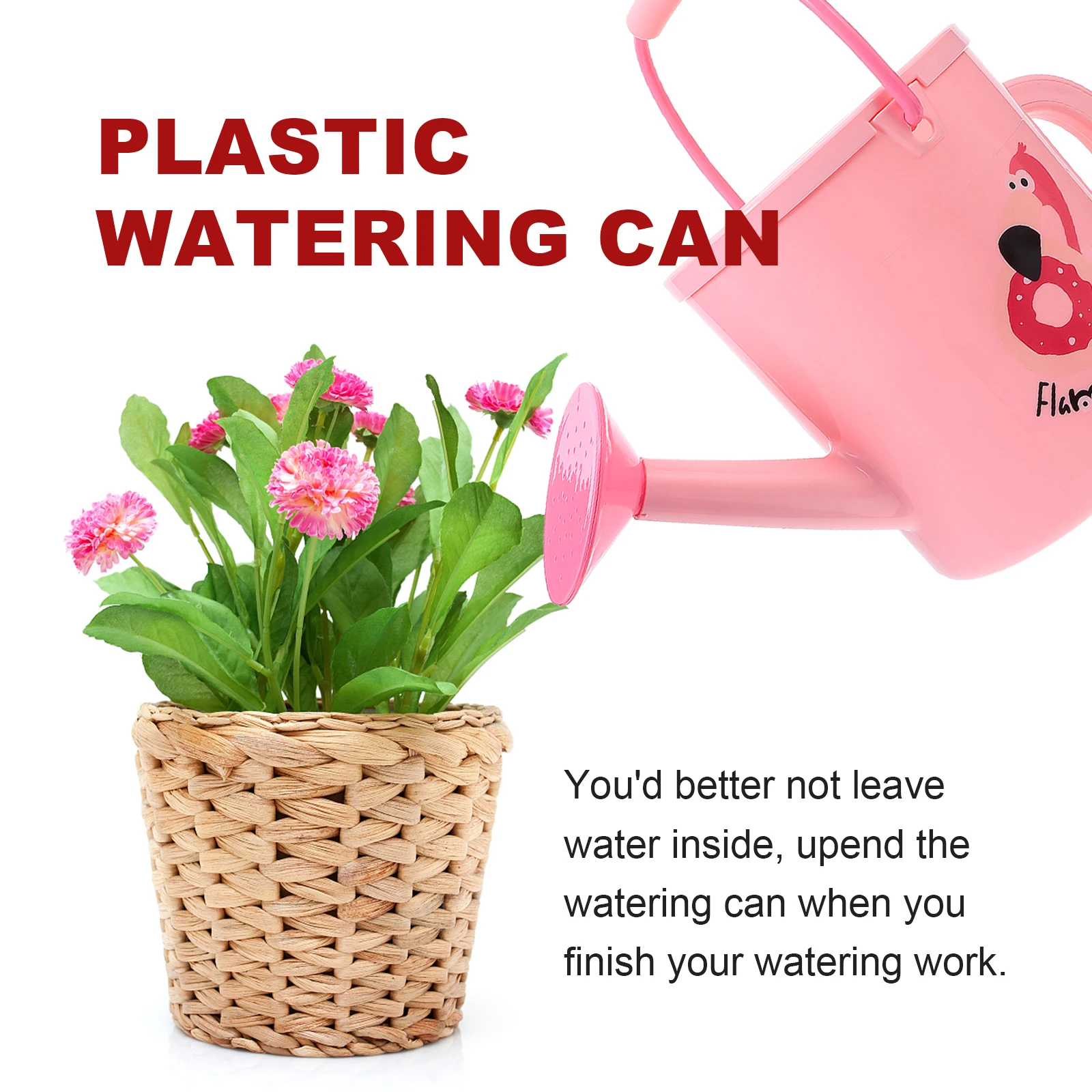 

1Pcs Watering Can Plastic Flamingo Shape Long Spout Small Watering Pot for Succulent Indoor Outdoor Plant Care Gardening Tool
