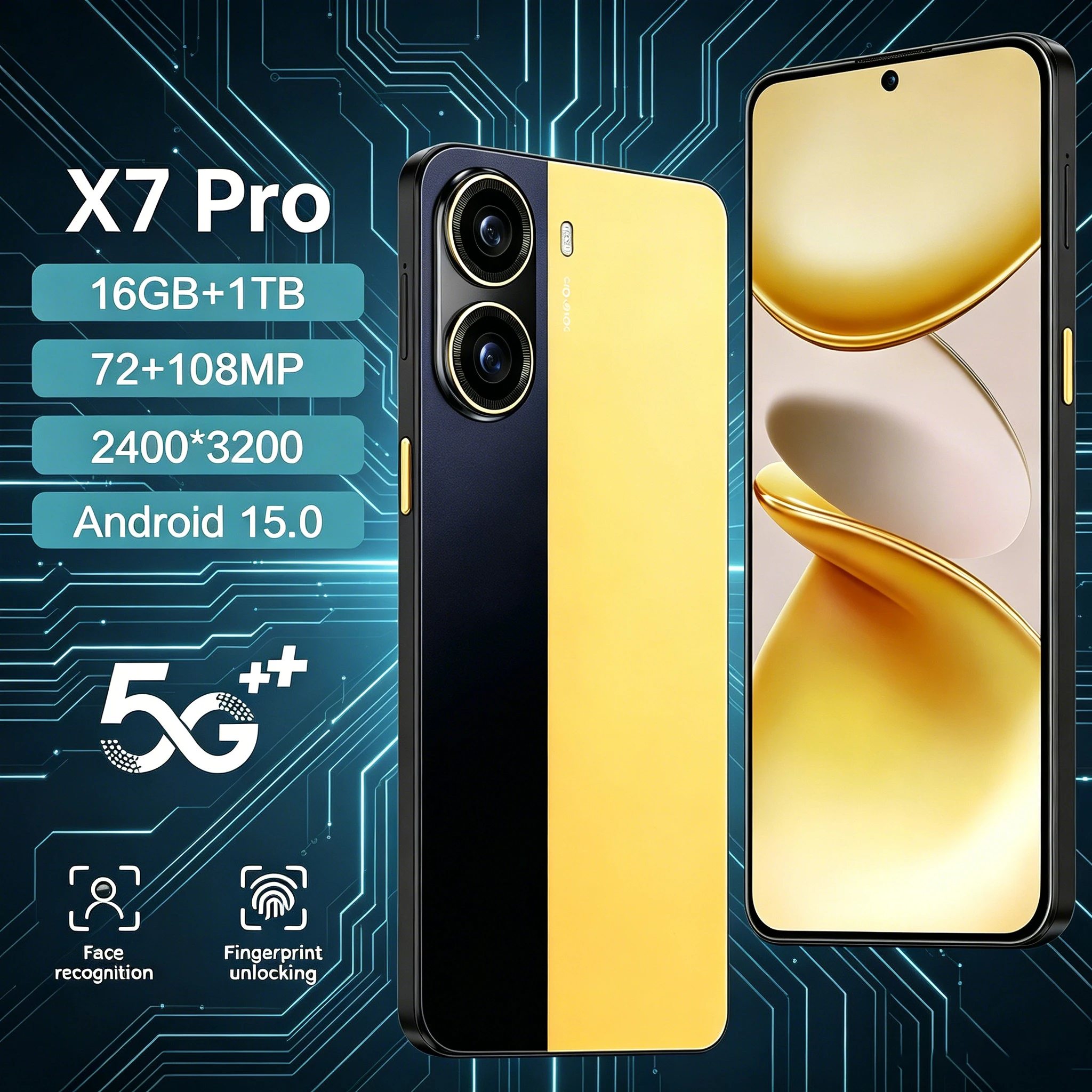 

2026 Hot X7 Pro original global version HQ intelligent 4G 5G Snapdragon 8 Gen4 7800mAh battery dual card dual standby