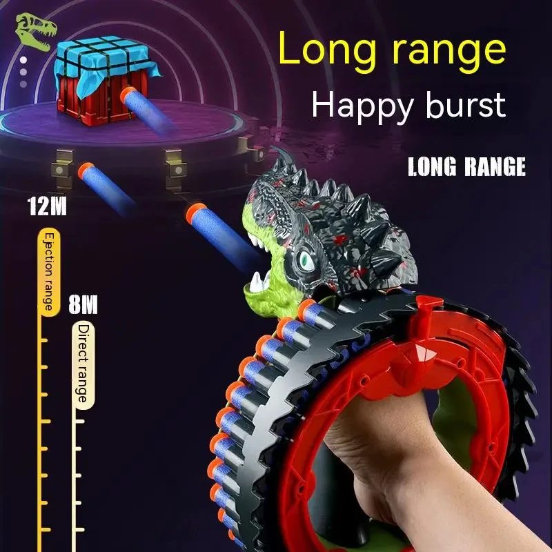 Kids Toy Gun Dinosaur Pistol Parent-child Interaction Simple Toy Electric Multiple Shot Soft Bullet Soft Bullet Gun Gifts