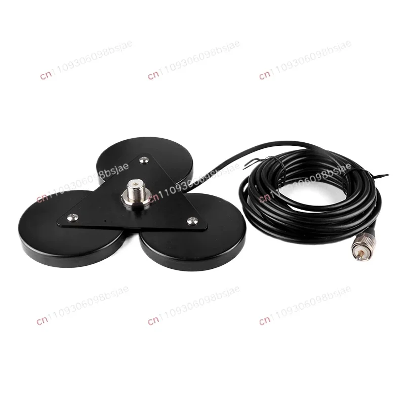 Vehicle antenna chuck base X1 triangular strong magnetic chuck 50-3 feeder RG58U chuck short wave radio suction base