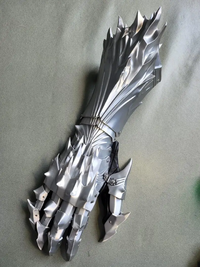 Medieval Knight Goth Vintage Mechanical Long Gloves Tactical Punk Hand Armor Man Woman 3D Pringting Cosplay Props