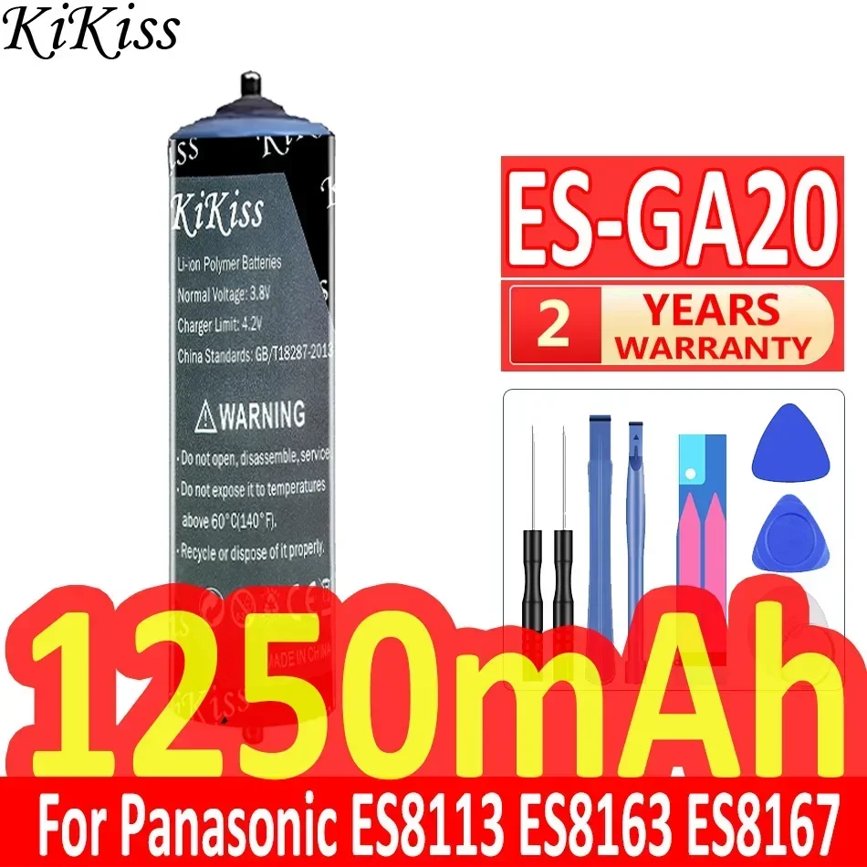 KiKiss Battery 1250mAh ES-GA20 For Panasonic ES8113 ES8163 ES8167 ES8168 ES8169 ES8171 ES8243 ES8249 ES8250 ES8801 ES8807 ES8815