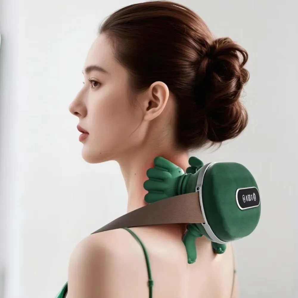Bionic Kneading Shoulder Neck Massager Heating Compress Simulates Manual Massage Bionic Kneading Massager Digital Display