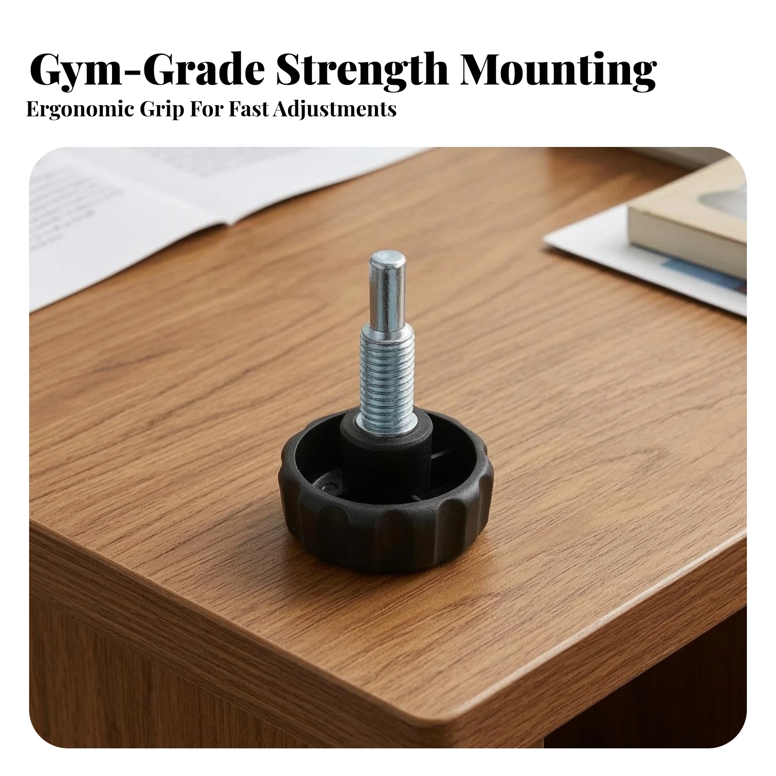 Knurled Knob with Threaded Shaft Comfortable Grip 12mm Metric Clamping Screw Threaded Clamping Bolt Ergonomic Hardware