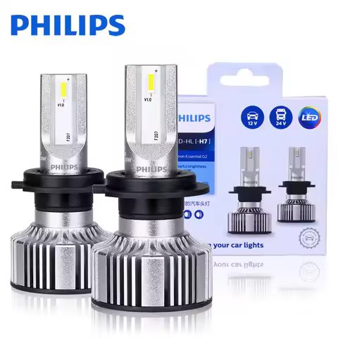 Philips G2 Ultinon Essential H7 LED H1 H4 H8 H11 H16 HB3 HB4 HIR2 9005 9006 9012 6500K Car Headlight Auto Fog Lamp 12V 24V 1Pair