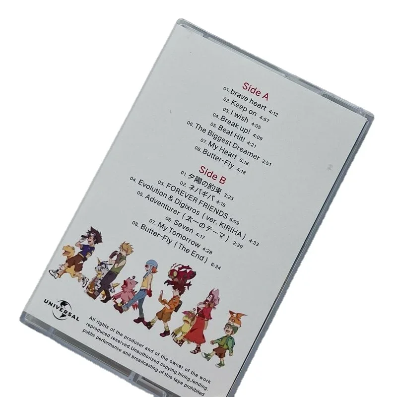 Digimon Adventure Music Tapes Anime Music Magnetic Tape Cartoon Men Women Collecting Record Toys Commemorative Gift デジモンアドベンチャー