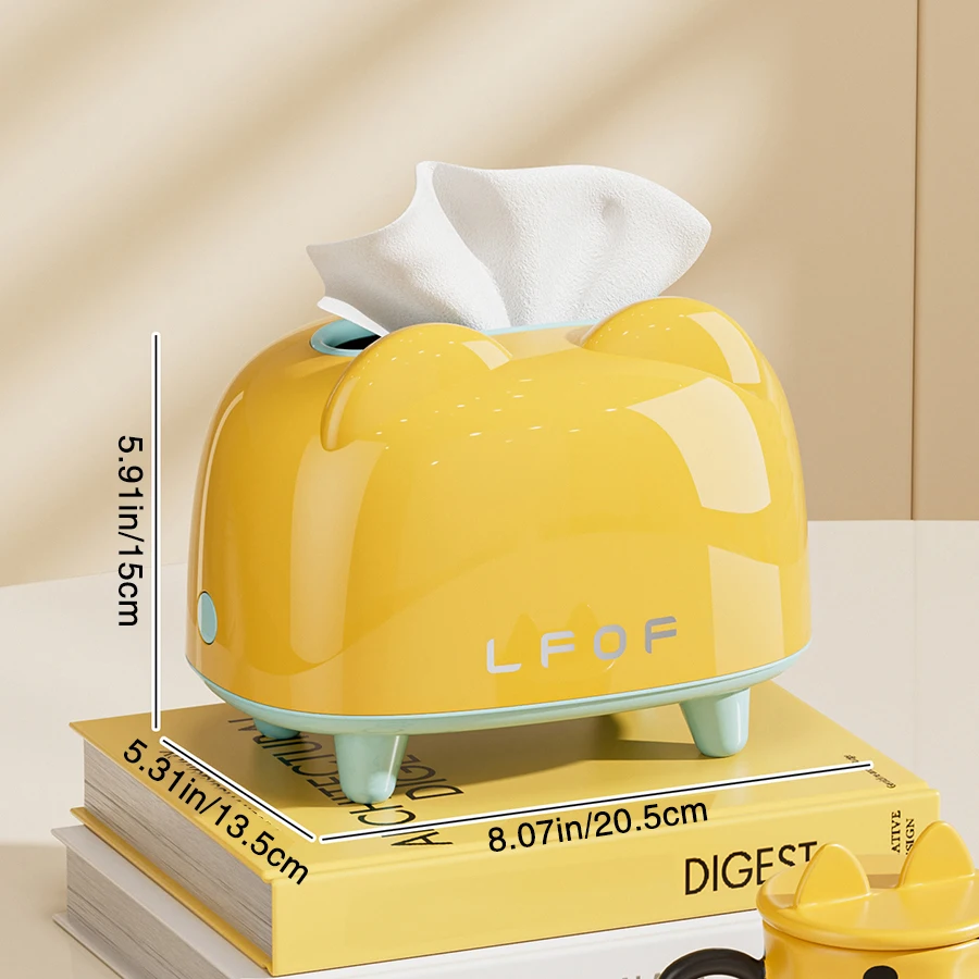Desktop Tissue Box Napkin Holder With Spring Tray Large Capacity Tissue Container For Bedroom Living Room Table Decoration view 6