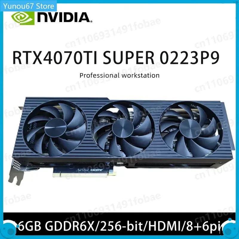 For RTX 4070 Ti Super 16GB GDDR6X Graphics Card 256-bit PCI-E 3.0 HDMI DP Triple Fan Desktop PC GPU
