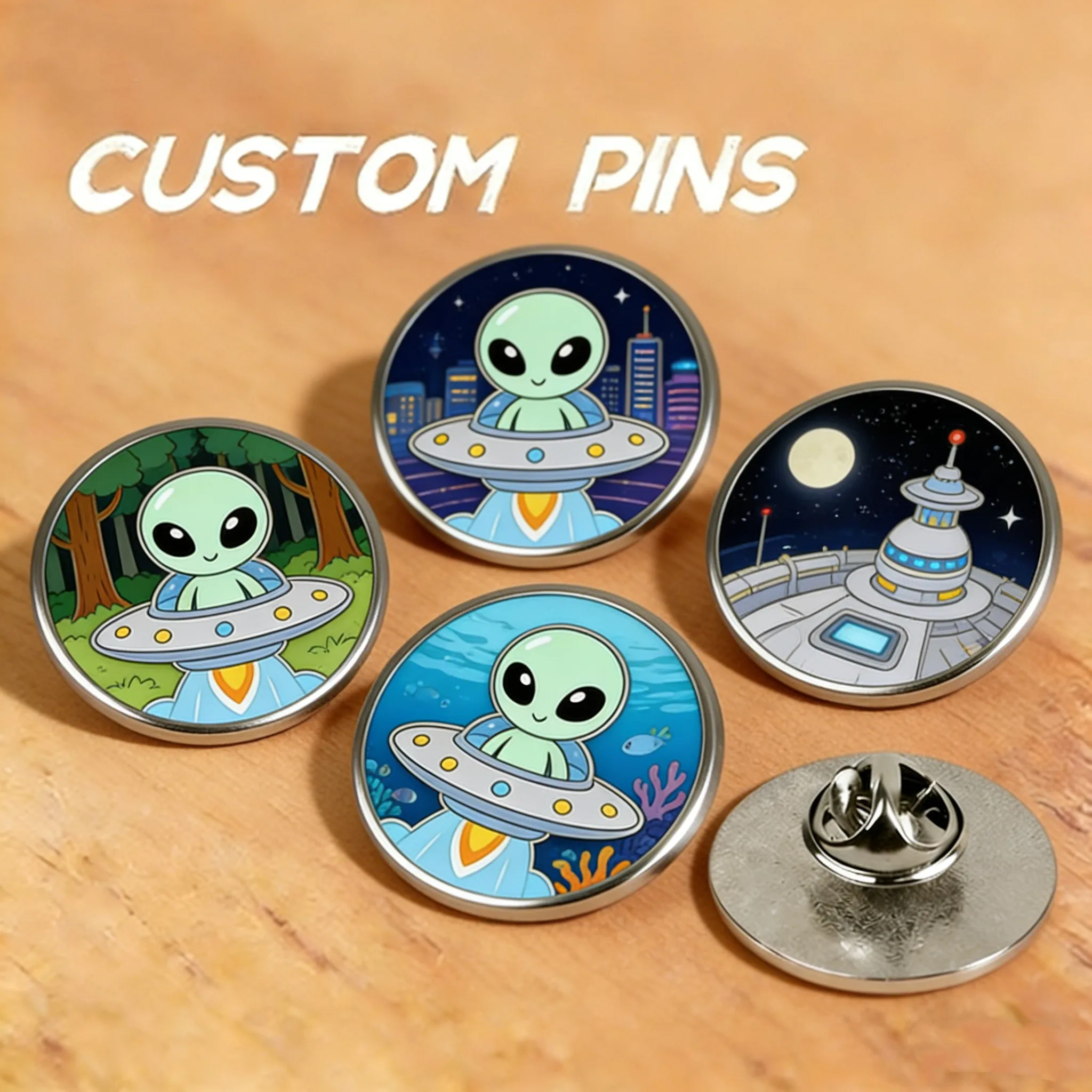 5pc Photo Personalized Pins Custom Logo Badge Commemorative Events Design Brooch Clothes Hat Accessory Gift For Friend Wholesale
