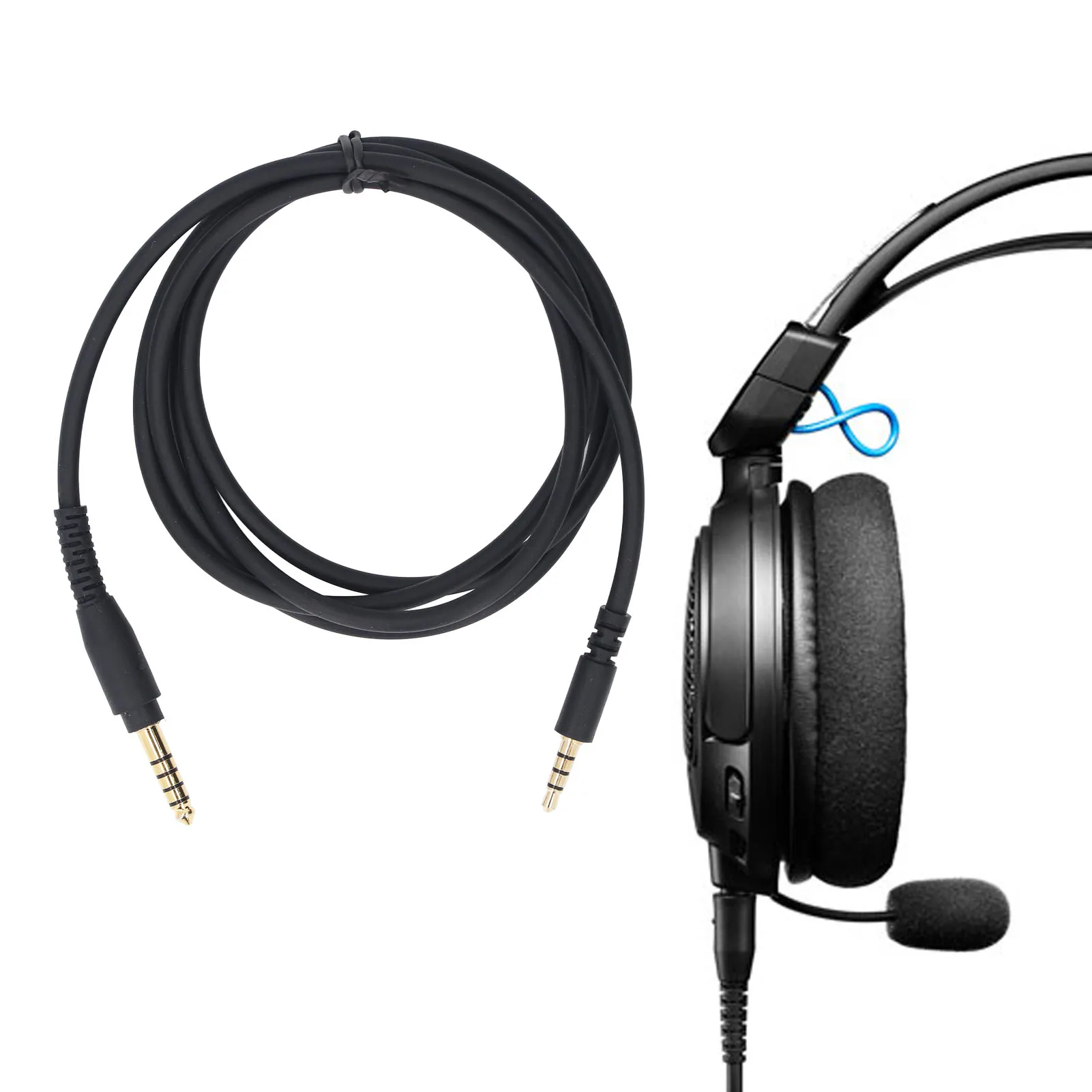 Replacement Headphone Cable Replacement Headset Cord 1.3 Meter Anti Interference Plug and Play for Phones for ATH GL3 Headset